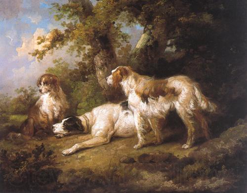 George Morland Dogs In Landscape - Setters Pointer Norge oil painting art